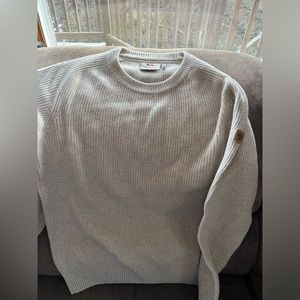 $230 Fjallraven Men's Rib Knit Sweater - Beige  - Sz: Large - 100% Wool - NWOT